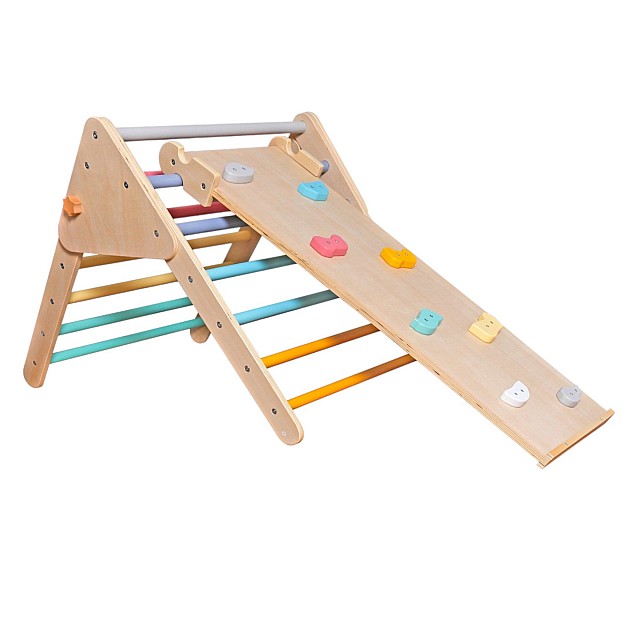 Pickler Triangle GINGER HOME 2 σε 1 Ξύλινο πλαίσιο αναρρίχησης και τσουλήθρα