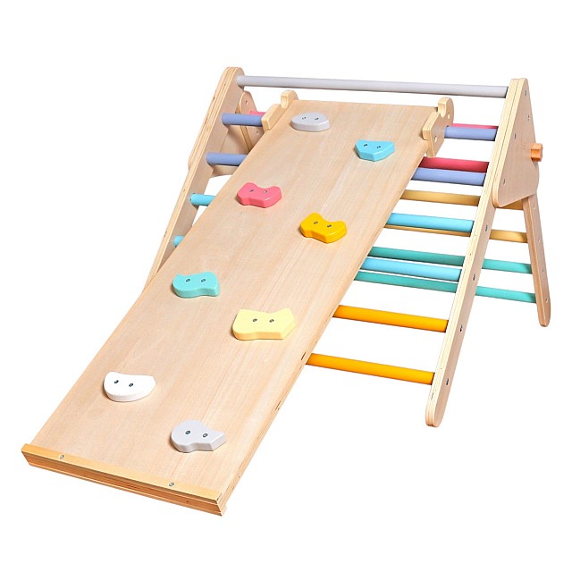 Pickler Triangle GINGER HOME 2 σε 1 Ξύλινο πλαίσιο αναρρίχησης και τσουλήθρα