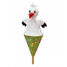 Κουκλοθέατρο με χωνάκι και ξύλινο ραβδί Stork 20 cm.