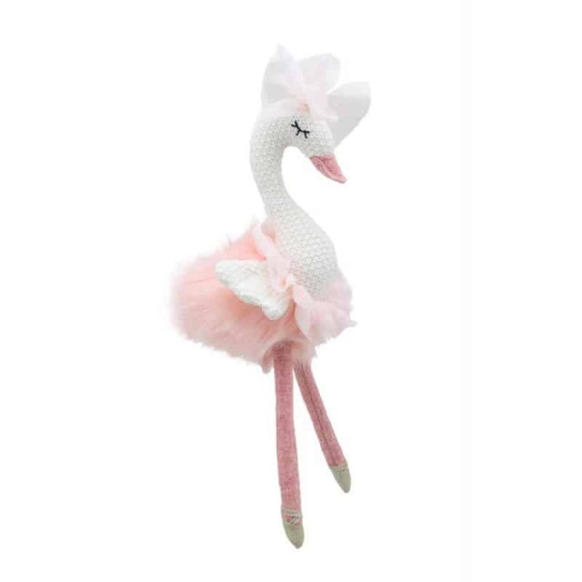 Κούκλα Wilberry Rag Swan σε ροζ χρώμα 30 cm.