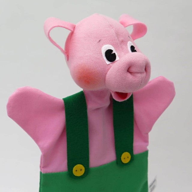 Μαριονέτα για θέατρο Piggy green 26 cm.