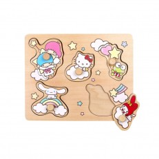 Ξύλινο παζλ με χερούλια Hello Kitty 5 τεμαχίων
