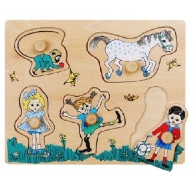 Η Pippi and friends μωρό ξύλινο παζλ με χερούλια