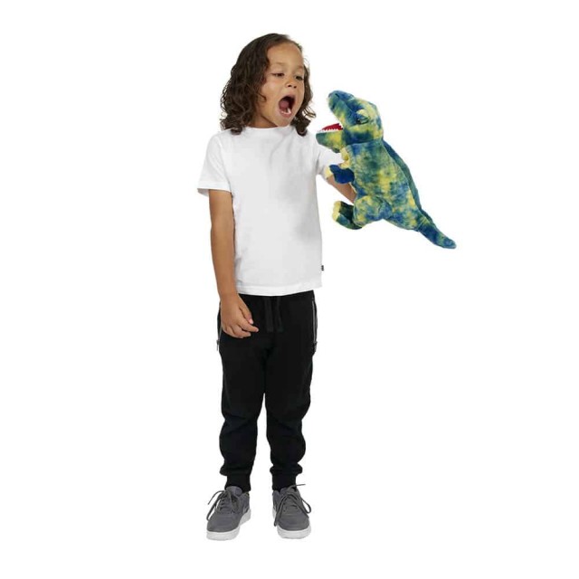 Μαριονέτα για το θέατρο Dinosaur T-rex μπλε 35 cm.