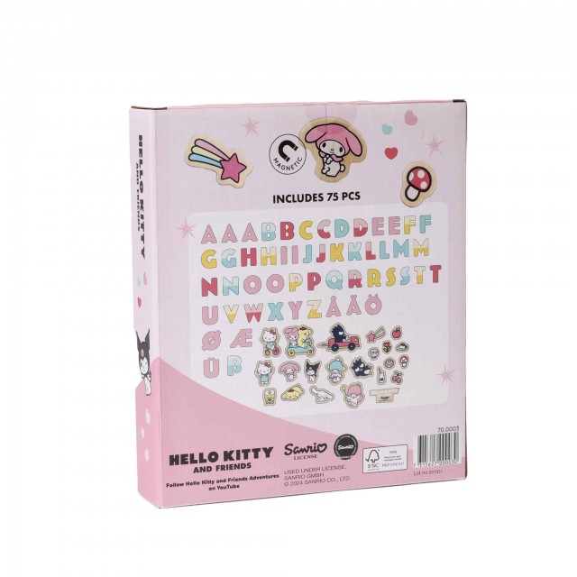 Σετ ξύλινα μαγνητικά γράμματα και ειδώλια Hello Kitty 75 τεμαχίων