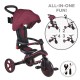 Παιδικό τρίκυκλο 4 σε 1 GLOBBER EXPLORER TRIKE ΠΤΥΣΣΟΜΕΝΟ, πτυσσόμενο, μπορντό χρώμα