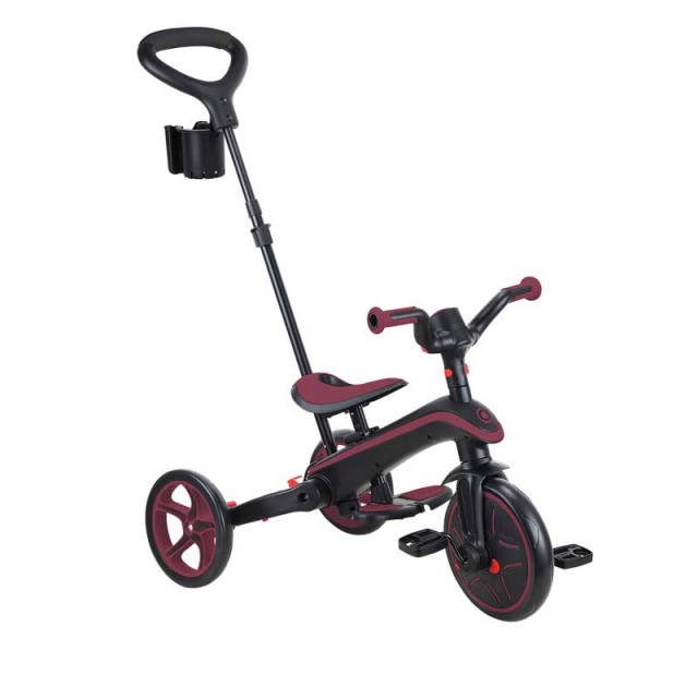 Παιδικό τρίκυκλο 4 σε 1 GLOBBER EXPLORER TRIKE ΠΤΥΣΣΟΜΕΝΟ, πτυσσόμενο, μπορντό χρώμα