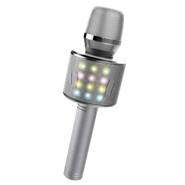 Μικρόφωνο για παιδικά πάρτι με φώτα LED - ασημί