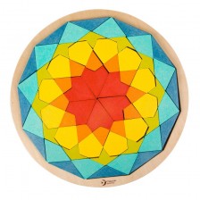Ξύλινο χρωματιστό παζλ με μπλοκ Mandala