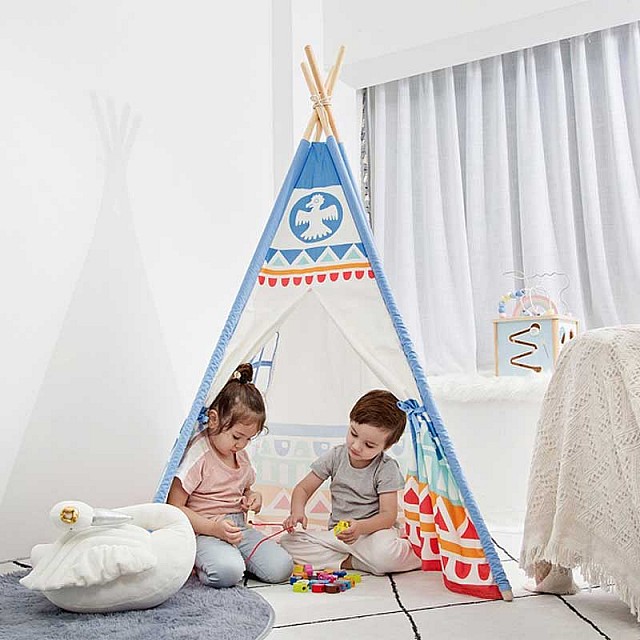 Παιδική ινδική σκηνή Classic World - Tipi blue