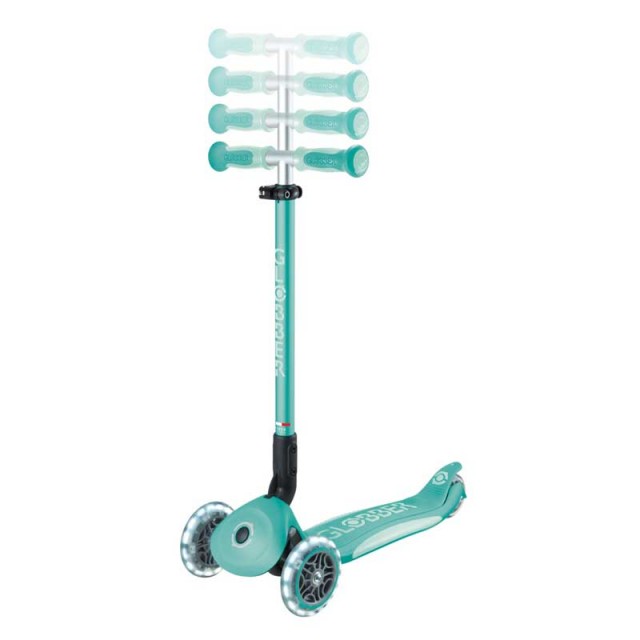 Globber Go Up Deluxe Flash Lights παιδικό αναδιπλούμενο σκούτερ με γονικό έλεγχο, Mint Green