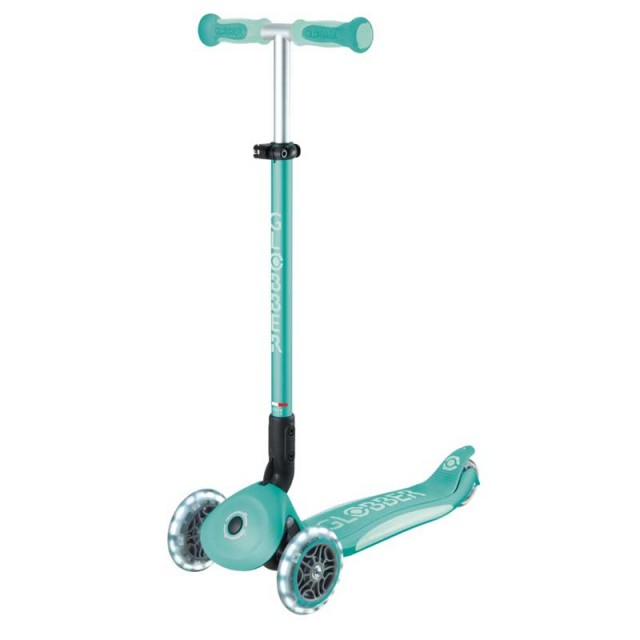 Globber Go Up Deluxe Flash Lights παιδικό αναδιπλούμενο σκούτερ με γονικό έλεγχο, Mint Green