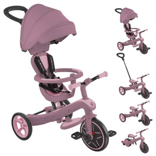 Παιδικό τρίκυκλο 4 σε 1 GLOBBER EXPLORER TRIKE ECOLOGIC, μούρο