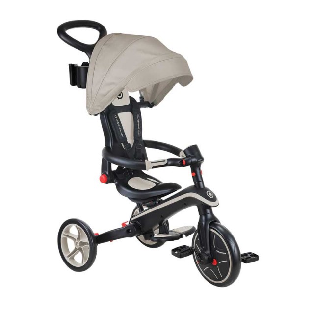 Παιδικό τρίκυκλο 4 σε 1 GLOBBER EXPLORER TRIKE FOLDABLE, πτυσσόμενο, μπεζ χρώμα