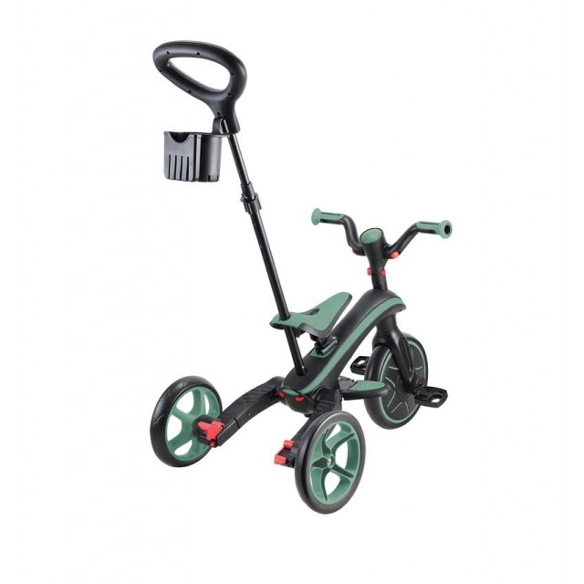 Παιδικό τρίκυκλο 4 σε 1 GLOBBER EXPLORER TRIKE ΠΤΥΣΣΟΜΕΝΟ, πτυσσόμενο, χρώμα ελιάς