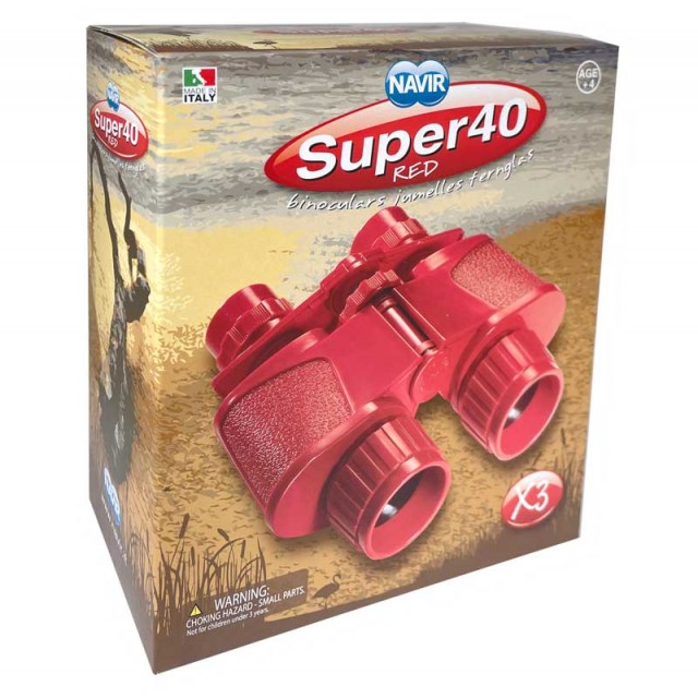 Παιδικά κιάλια με θήκη NAVIR Super 40, κόκκινο
