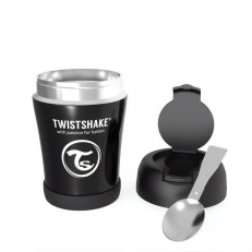 Δοχείο τροφίμων Twistshake από ανοξείδωτο ατσάλι 6+ μηνών Μαύρο