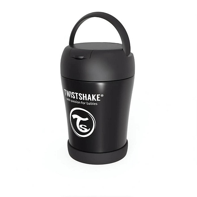 Δοχείο τροφίμων Twistshake από ανοξείδωτο ατσάλι 6+ μηνών Μαύρο
