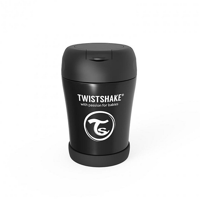 Δοχείο τροφίμων Twistshake από ανοξείδωτο ατσάλι 6+ μηνών Μαύρο