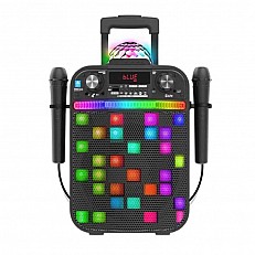 Ηχείο Bluetooth καραόκε με 2 μικρόφωνα και λάμπα LED, μαύρο