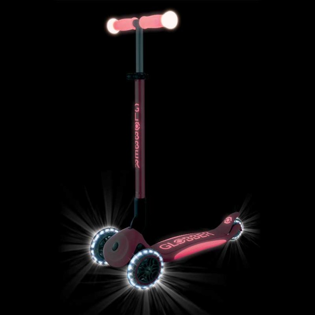 Πτυσσόμενο πατίνι με φωτιζόμενες λαβές ELITE GLOW LIGHTS, χρώμα κοραλί