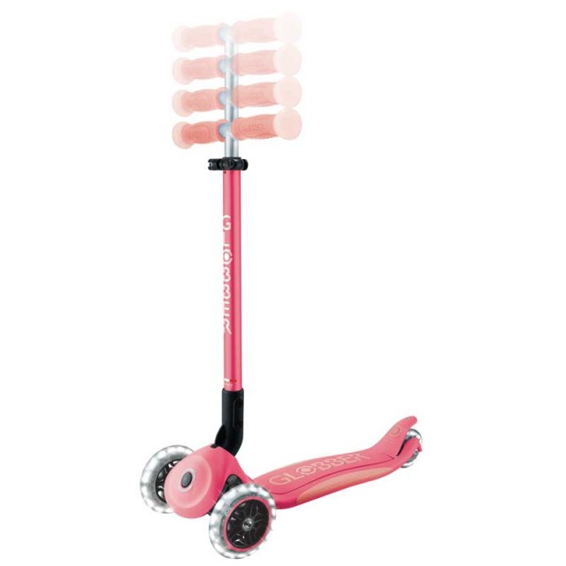 Πτυσσόμενο πατίνι με φωτιζόμενες λαβές ELITE GLOW LIGHTS, χρώμα κοραλί