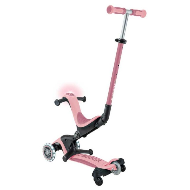 Πατίνι 5 σε 1 GLOBBER GO UP DELUXE LIGHTS 360° - παστέλ ροζ