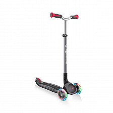 Scooter Globber Master Lights 3 τροχών, μαύρο και κόκκινο
