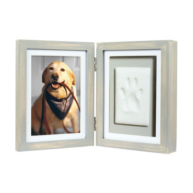 Pearhead Photo and Clay Pet Print Desk Frame - Distressed Grey