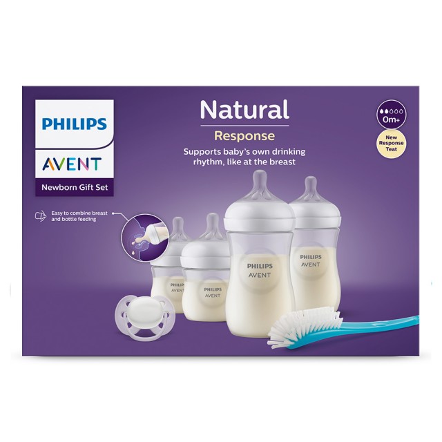 Σετ για νεογέννητο Natural Response SCD838/11 με 4 μπουκάλια και πιπίλα 0m+