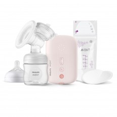 Μονή ηλεκτρική αντλία Natural Motion Philips AVENT SCF395/31 Advanced με 1 τεμ. Μπουκάλι πολυπροπυλενίου 125 ml με θηλή Natural Response 0m+, 5 τεμ. σακουλάκια μητρικού γάλακτος και 4 τεμ. υλικό παραγεμίσματος