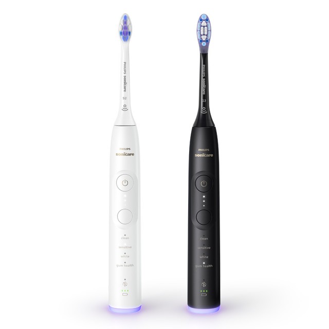 Σετ 2 επαναφορτιζόμενων οδοντόβουρτσων Philips Sonicare HX7429/02 σειράς 7100 με τεχνολογία ήχου επόμενης γενιάς, 4 λειτουργίες βουρτσίσματος, 3 εντάσεις, αισθητήρα πίεσης φωτός, κεφαλές G3 Optimal Gum Care και κεφαλές S2 Sensitive, 2 θήκες φόρτισης