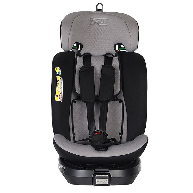 Παιδικό κάθισμα αυτοκινήτου Mountain Buggy Safe Rotate i-Size, με αφαιρούμενο μαξιλαράκι νεογέννητου, επεκτεινόμενη πλάτη, για παιδιά ύψους 40-150 cm, μαύρο-γκρι + βάση IsoFix