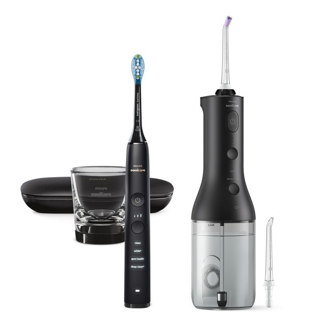 Σετ Oral shower Philips Sonicare Power Flosser 3000 Interdontal and Sonic ηλεκτρική οδοντόβουρτσα Diamond Clean series 9000, Philips Sonicare HX3886/43