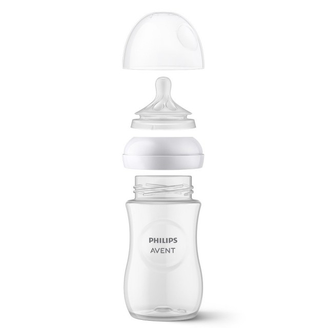 Μπουκάλι τροφοδοσίας Natural Response 330 ml με θηλή χωρίς διαρροή Natural Response Flow 4, 3m+, Philips AVENT SCY906/02