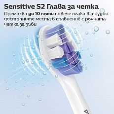 Σετ 2 κεφαλών οδοντόβουρτσας S2 Sensitive HX6052/87 για ηλεκτρικές οδοντόβουρτσες Philips Sonicare, εξαιρετικά μαλακές, για ευαίσθητα δόντια και ούλα