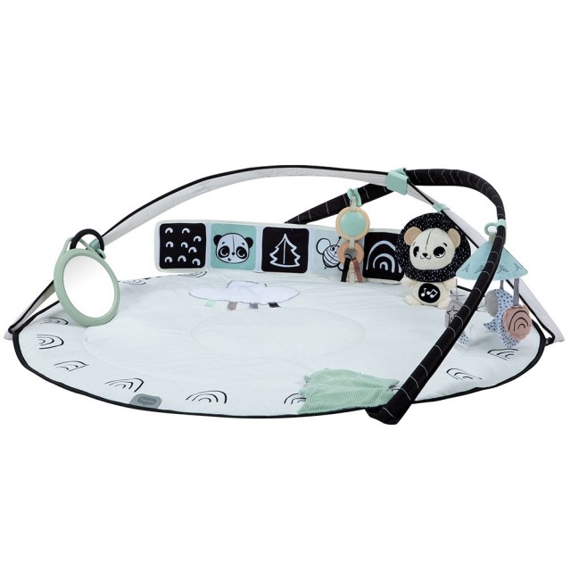 Active Gymnastics Tiny Love Developmental Gymini από τη σειρά Black&White Décor με στρογγυλό χαλάκι διαμέτρου 90 cm, ρυθμιζόμενες καμάρες και μια επιλογή από 5 παιχνίδια, 0m+