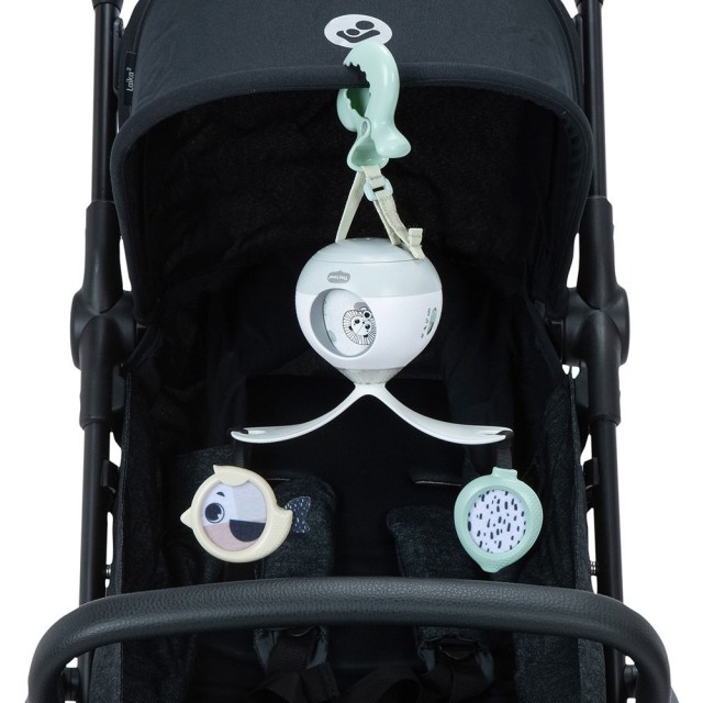 Μουσικό παιχνίδι TINY LOVE Tummy Time 2 σε 1 από τη σειρά Black&White Décor, με 30 λεπτά μουσικής και οπτικό σόου, με κλιπ γενικής χρήσης για σύνδεση στο καρότσι, 0m+