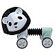 Κυλιόμενο παιχνίδι George the lion από τη σειρά Black&White Décor, με εύκαμπτο σώμα και περιστρεφόμενο κεφάλι, 3m+