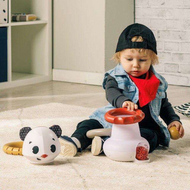 Ηλεκτρονικό μουσικό παιχνίδι Panda 3 σε 1 από τη σειρά Tiny Rockers, με 3 τρόπους παιχνιδιού: με μπάλες, δαχτυλίδια και μουσική, 6m+