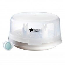 Αποστειρωτής ατμού μικροκυμάτων Tommee Tippee Micro Steri, με συμπεριλαμβανόμενη ορθοδοντική πιπίλα 0-6m