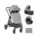 Комбинирана количка 3в1 с кош за новородено Ava Grey