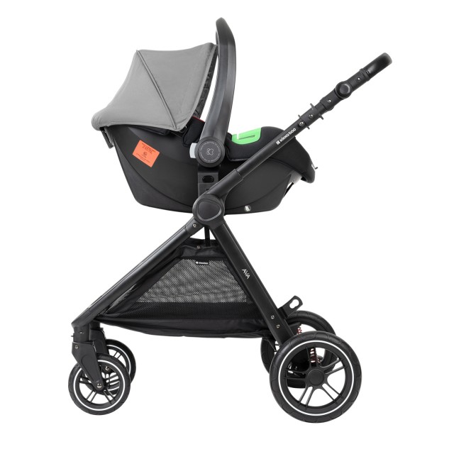 Комбинирана количка 3в1 с кош за новородено Ava Grey