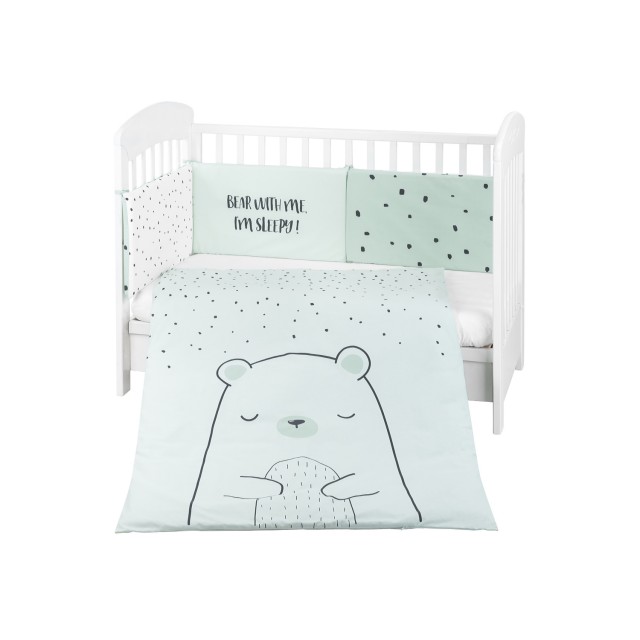 Бебешки спален комплект 2 части EU style 70/140 Bear with me Mint