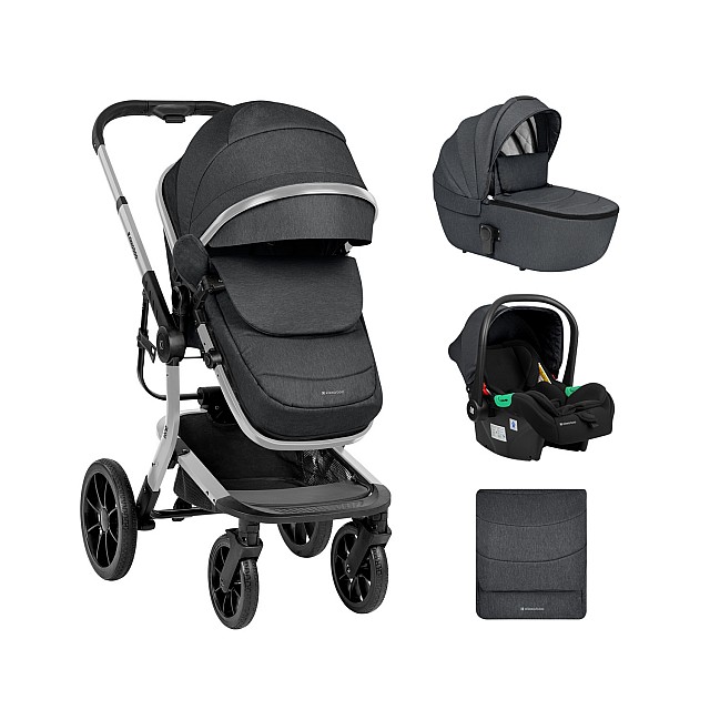 Συνδυασμένο καρότσι 3 σε 1 με σκληρό καλάθι Irene Dark Grey 2024