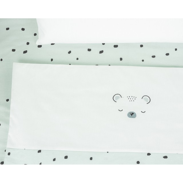 Бебешки спален комплект за мини-кошара 5ч Bear with me Mint