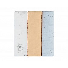Σετ 3 μουσελινένιες πάνες 100 x 100 cm Stripy Friends