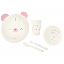 Πλαστικό σετ τραπεζαρίας Bear with me Pink