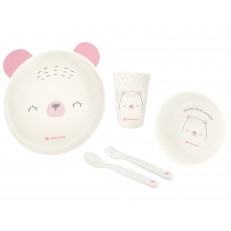 Πλαστικό σετ τραπεζαρίας Bear with me Pink