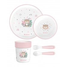 Σετ τραπεζαρίας πλαστικό Savanna Pink